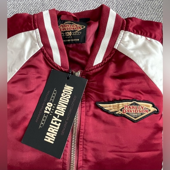 120th Anniversary Harley-Davidson 1903-2023 Women’s Red and White Jacket- NWT - Picture 16 of 16